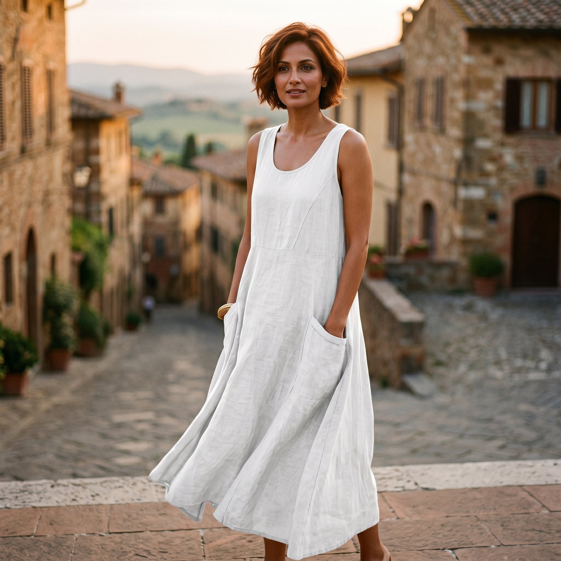 Adriana - Stylish Plus Size Summer Dress With Pockets